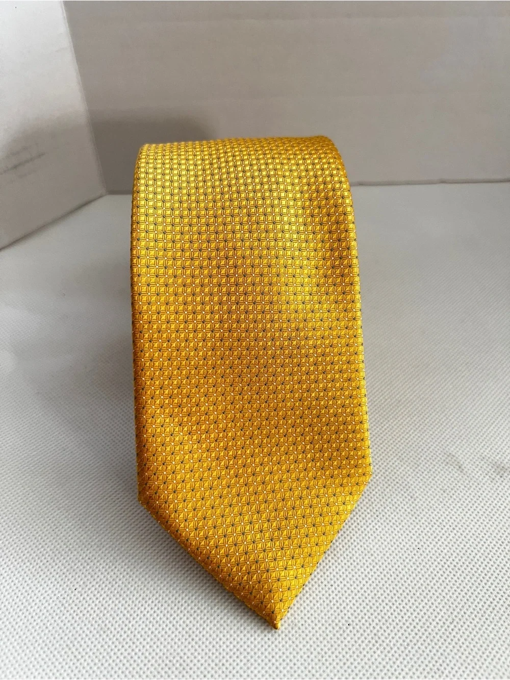 Antonia Collection Tie Mini Checks Yellow Gold Blue Size L, 61